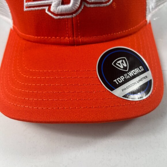 Top Of The World Oklahoma State Cowboys Mesh Snap Back Hat Orange & White Cap - Picture 2 of 13